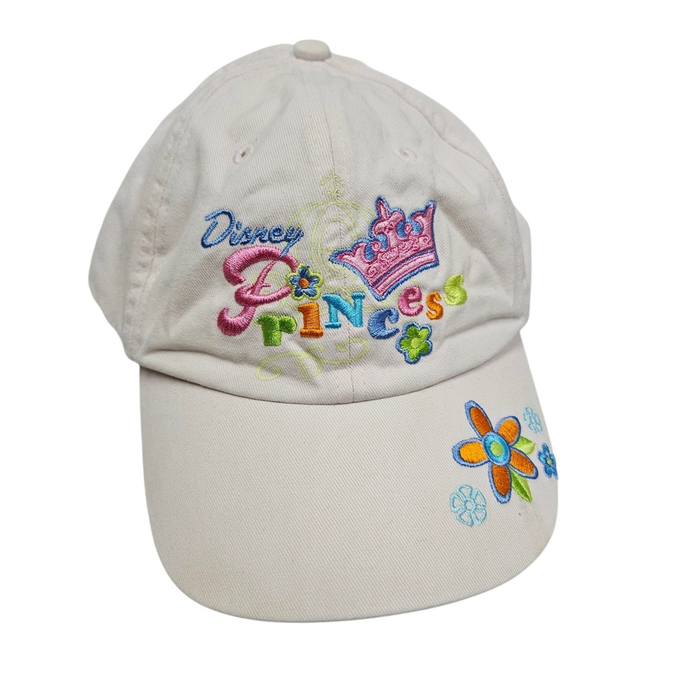 Disney Princess Youth Baseball Cap Disneyland Resort Flower Embroidered Hat Pink